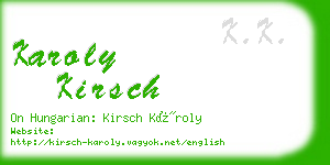 karoly kirsch business card